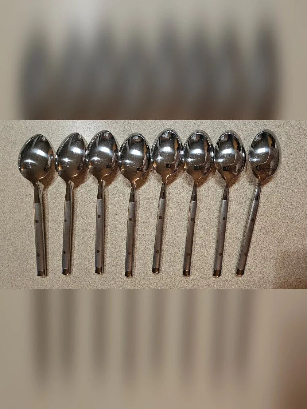 Hampton Silversmiths 026 Silverware 40 Piece Lot Stainless Rivet Accent Satin